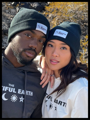 THE YEAR-ROUND BEANIE in ONYX w/ WHITE PATCH on DOUGLAS THE BEAUTIFUL EARTH | Conscious Clothing Brand + Healthy Essentials