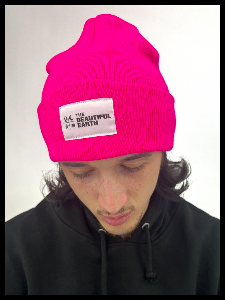 THE YEAR-ROUND BEANIE in HOT PINK OPAL w/ WHITE PATCH on DOUGLAS THE BEAUTIFUL EARTH | Conscious Clothing Brand + Healthy Essentials