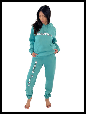 THE BASE HOODIE in DESERT MINT on RACHEL THE BEAUTIFUL EARTH | Conscious Clothing Brand + Healthy Essentials