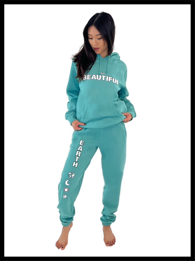 THE BASE SWEATPANT in DESERT MINT on RACHEL THE BEAUTIFUL EARTH | Conscious Clothing Brand + Healthy Essentials