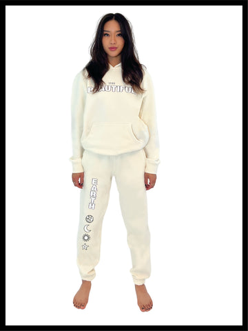 THE BASE SWEATPANT in SELENITE on RACHEL THE BEAUTIFUL EARTH | Conscious Clothing Brand + Healthy Essentials